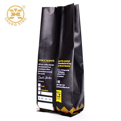 Custom 500g Capacity Stand Up Pouch Coffee Packaging Bags with Resealable Zipper and One-Way Degassing Valve
