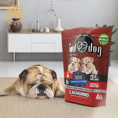 Stand up resealable pouch 1kg 2kg 4kgs OEM Pet Food pouch With plastic zipper reclosable