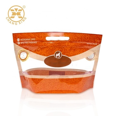 Roast Chicken Packaging bag with Zipper Window Anti fog Heat barrier Roasting chicken Pouches