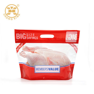গুণ  VMPET EXPE Stand Up Pouch With Handle Roast Chicken Plastic Packaging For Frozen Food কারখানা