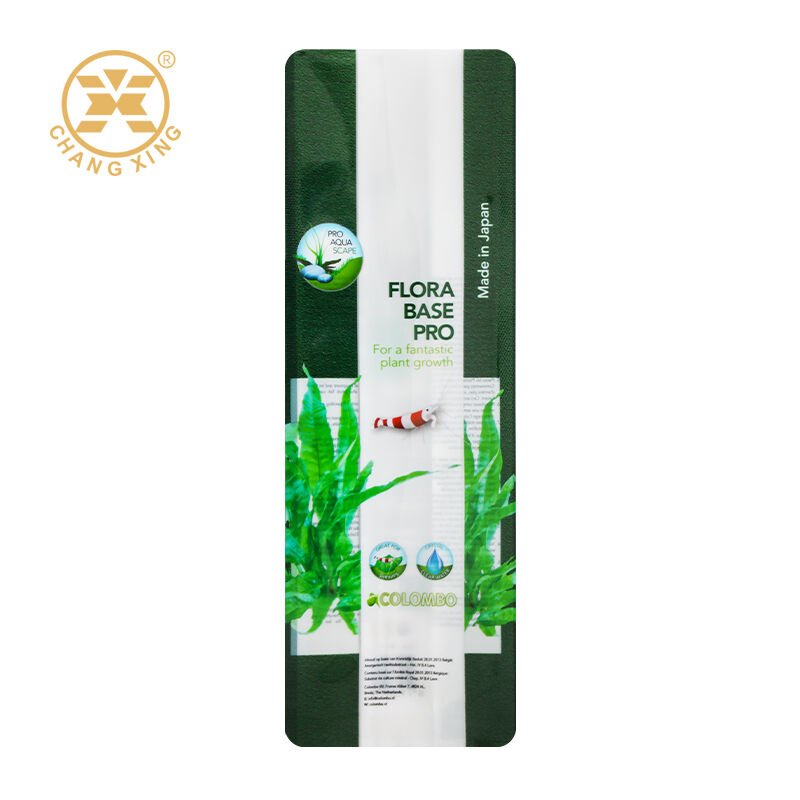 Custom Printing Side Sealed Bag Plastic Packaging Bag With Transparent Window For Aquatic Plants