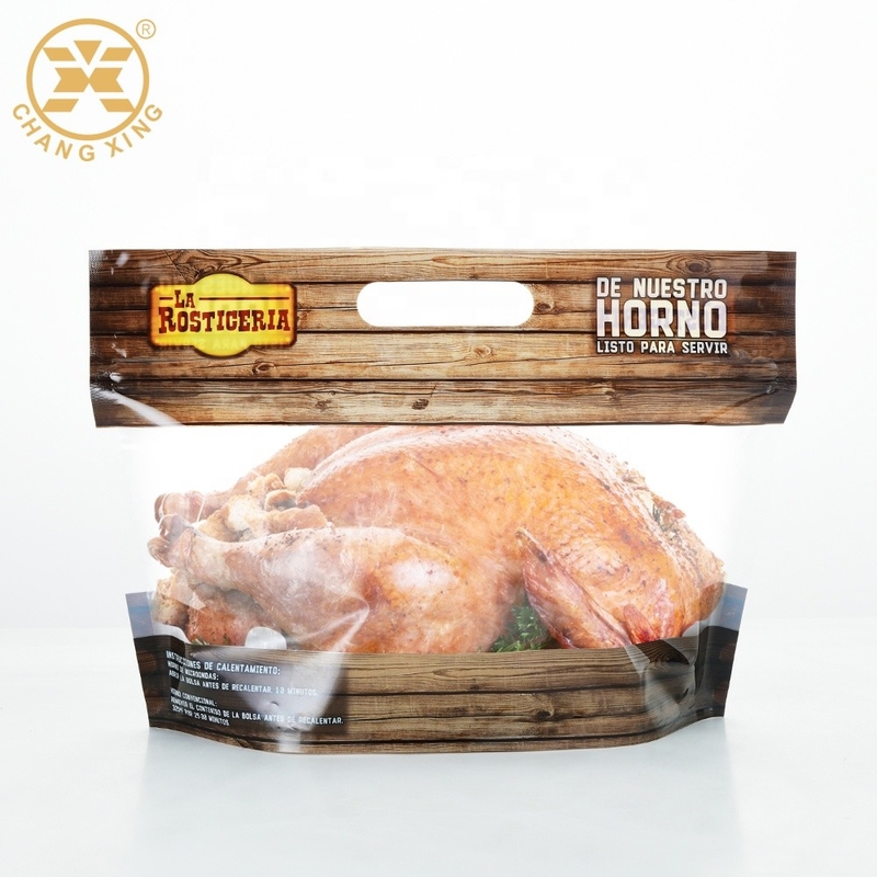 Roast Chicken Packaging bag with Zipper Window Anti fog Heat barrier Roasting chicken Pouches