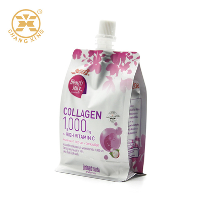 LDPE বেভারেজ জলি স্যাচেট প্যাকেজিং 1000mg লিকুইড উইথ সেন্ট্রাল স্পাউট
