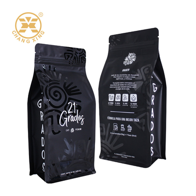 আর্দ্রতা প্রতিরোধী 15oz ফ্ল্যাট নীচের কফি ব্যাগ স্ট্যান্ড আপ জিপার ব্যাগ কফি বিন চা জন্য উপযুক্ত 250g 500g 1kg