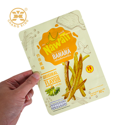 OEM ওডিএম ফুড গ্রেড স্ন্যাক ফুড প্যাকেজিং ব্যাগ ফুফিং প্যাকিং ব্যাগ প্লাস্টিকের জিপার ব্যাগ ফ্রাইটেড কলা স্ট্রিপ চিপস