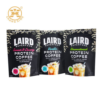 কাস্টম স্ট্যান্ড-আপ প্যাকেজ কফি প্যাকেজিং ব্যাগ আর্দ্রতা-প্রমাণ প্লাস্টিকের প্রোটিন পাউডার ব্যাগ তাপ সীল কফি ব্যাগ