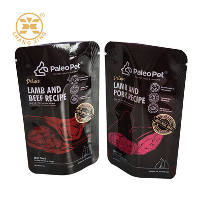 কাস্টম লোগো মুদ্রিত প্লাস্টিকের জিপার পোষা প্রাণী খাদ্য থলি কুকুর বিড়াল খাদ্য জন্য আর্দ্রতা-প্রমাণ পোষা প্যাকেজিং ব্যাগ