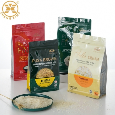 হ্যান্ডেল সহ 500g 1KG 2KG হিট সিল ফুড রাইস প্যাকেজিং পাউচ