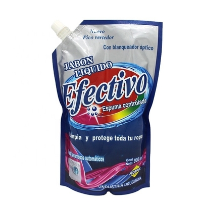 2L 5L ফ্যাব্রিক সফটনার ট্যান্ডিং পাউচ উইথ স্পাউট LDPE লিকুইড ডিটারজেন্ট ব্যাগ